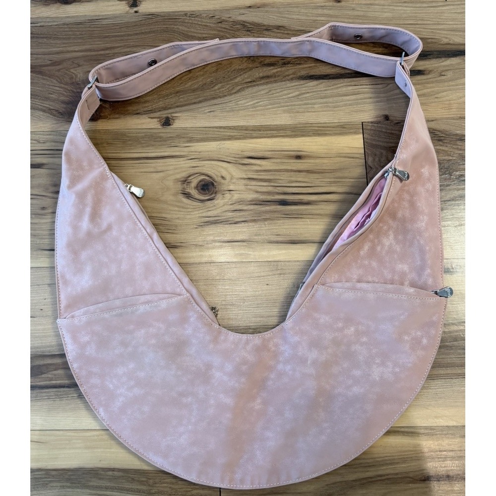 Sash Bag Dusty Pink Vegan Leather Crossbody Sling Organizer Purse Multi Pocket